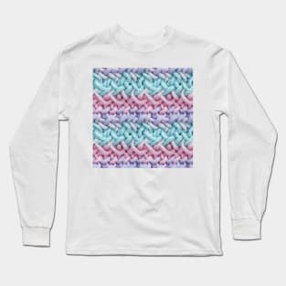 Pastel Knit Waves Long Sleeve T-Shirt